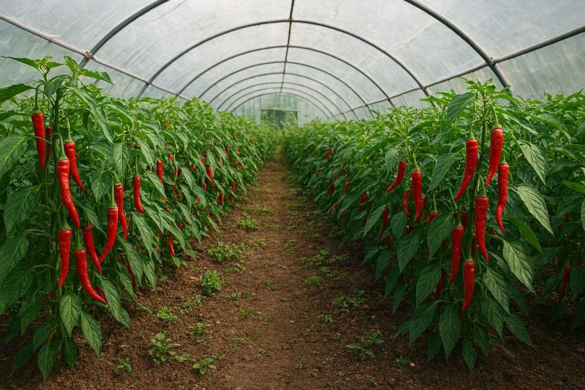 Pěstování chilli ve fóliovníku – fotografie